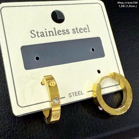 Сережки мед.сталь14К 10720 (1.6см)